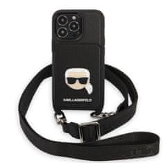 Karl Lagerfeld Kryt Karl Lagerfeld KLHCP13LSAKHPK Apple iPhone 13 Pro hardcase Saffiano Metal Karl Head