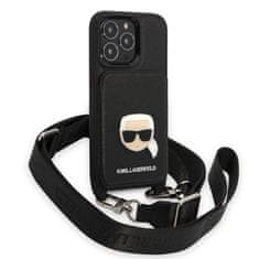 Karl Lagerfeld Kryt Karl Lagerfeld KLHCP13LSAKHPK Apple iPhone 13 Pro hardcase Saffiano Metal Karl Head