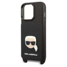 Karl Lagerfeld Kryt Karl Lagerfeld KLHCP13LSAKHPK Apple iPhone 13 Pro hardcase Saffiano Metal Karl Head