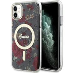 Guess Kryt Guess GUHMN61HCFWSA Apple iPhone 11/XR khaki hardcase Flower MagSafe