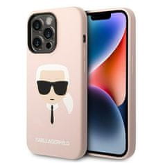 Karl Lagerfeld Kryt Karl Lagerfeld KLHMP14LSLKHLP Apple iPhone 14 Pro hardcase light pink Silicone Karl`s Head Magsafe