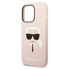 Karl Lagerfeld Kryt Karl Lagerfeld KLHMP14LSLKHLP Apple iPhone 14 Pro hardcase light pink Silicone Karl`s Head Magsafe