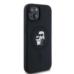 Karl Lagerfeld Kryt Karl Lagerfeld KLHMP15SSCMKCRHK Apple iPhone 15 / 14 / 13 hardcase Silicone Karl & Choupette MagSafe black