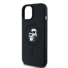 Karl Lagerfeld Kryt Karl Lagerfeld KLHMP15SSCMKCRHK Apple iPhone 15 / 14 / 13 hardcase Silicone Karl & Choupette MagSafe black