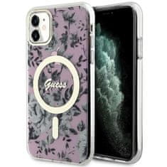 Guess Kryt Guess GUHMN61HCFWSP Apple iPhone 11/XR pink hardcase Flower MagSafe