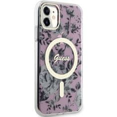 Guess Kryt Guess GUHMN61HCFWSP Apple iPhone 11/XR pink hardcase Flower MagSafe