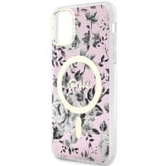 Guess Kryt Guess GUHMN61HCFWSP Apple iPhone 11/XR pink hardcase Flower MagSafe