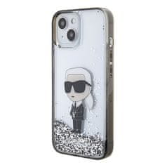 Karl Lagerfeld Kryt Karl Lagerfeld KLHCP15SLKKNSK Apple iPhone 15 hardcase Liquid Glitter Ikonik transparent