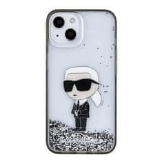 Karl Lagerfeld Kryt Karl Lagerfeld KLHCP15SLKKNSK Apple iPhone 15 hardcase Liquid Glitter Ikonik transparent