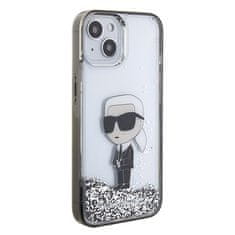 Karl Lagerfeld Kryt Karl Lagerfeld KLHCP15SLKKNSK Apple iPhone 15 hardcase Liquid Glitter Ikonik transparent