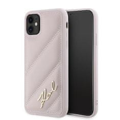 Karl Lagerfeld Kryt Karl Lagerfeld KLHCN61PQDSMGP Apple iPhone 11 / XR hardcase Diagonal Quilted Script pink