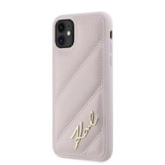 Karl Lagerfeld Kryt Karl Lagerfeld KLHCN61PQDSMGP Apple iPhone 11 / XR hardcase Diagonal Quilted Script pink