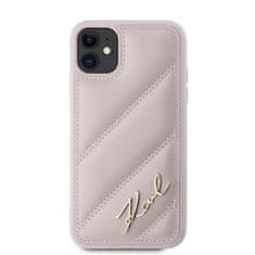 Karl Lagerfeld Kryt Karl Lagerfeld KLHCN61PQDSMGP Apple iPhone 11 / XR hardcase Diagonal Quilted Script pink