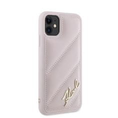 Karl Lagerfeld Kryt Karl Lagerfeld KLHCN61PQDSMGP Apple iPhone 11 / XR hardcase Diagonal Quilted Script pink