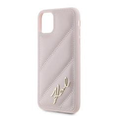 Karl Lagerfeld Kryt Karl Lagerfeld KLHCN61PQDSMGP Apple iPhone 11 / XR hardcase Diagonal Quilted Script pink