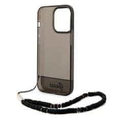 Guess Kryt Guess GUHCP14XHGCOHK Apple iPhone 14 Pro Max black hardcase Translucent Pearl Strap