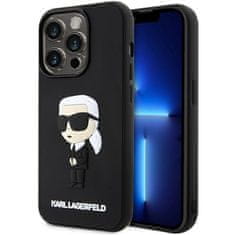 Karl Lagerfeld Kryt Karl Lagerfeld KLHCP14L3DRKINK Apple iPhone 14 Pro black hardcase Rubber Ikonik 3D