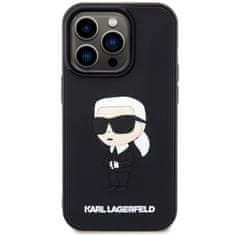 Karl Lagerfeld Kryt Karl Lagerfeld KLHCP14L3DRKINK Apple iPhone 14 Pro black hardcase Rubber Ikonik 3D