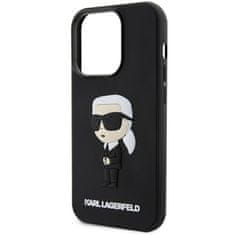 Karl Lagerfeld Kryt Karl Lagerfeld KLHCP14L3DRKINK Apple iPhone 14 Pro black hardcase Rubber Ikonik 3D