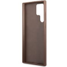 Guess Kryt Guess GUHCS23LG4GFBR Samsung Galaxy S23 Ultra brown hard case 4G Metal Gold Logo