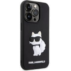 Karl Lagerfeld Kryt Karl Lagerfeld KLHCP14L3DRKHNK Apple iPhone 14 Pro black hardcase Rubber Choupette 3D