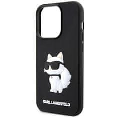 Karl Lagerfeld Kryt Karl Lagerfeld KLHCP14L3DRKHNK Apple iPhone 14 Pro black hardcase Rubber Choupette 3D