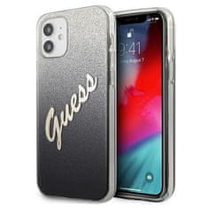 Guess Kryt Guess GUHCP12SPCUGLSBK Apple iPhone 12 mini black hardcase Glitter Gradient Script