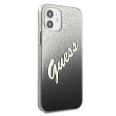 Guess Kryt Guess GUHCP12SPCUGLSBK Apple iPhone 12 mini black hardcase Glitter Gradient Script