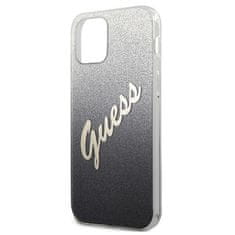 Guess Kryt Guess GUHCP12SPCUGLSBK Apple iPhone 12 mini black hardcase Glitter Gradient Script