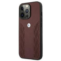 MobilPouzdra.cz Kryt BMW BMHCP13LRSPPR Apple iPhone 13 Pro red hardcase Leather Curve Perforate