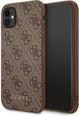 Guess Kryt Guess GUHCN61G4GFBR Apple iPhone 11 brown hard case 4G Metal Gold Logo