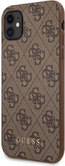 Guess Kryt Guess GUHCN61G4GFBR Apple iPhone 11 brown hard case 4G Metal Gold Logo