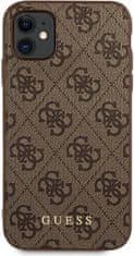 Guess Kryt Guess GUHCN61G4GFBR Apple iPhone 11 brown hard case 4G Metal Gold Logo