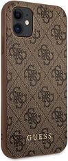 Guess Kryt Guess GUHCN61G4GFBR Apple iPhone 11 brown hard case 4G Metal Gold Logo