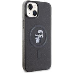 Karl Lagerfeld Kryt Karl Lagerfeld KLHMP15SHGKCNOK Apple iPhone 15 hardcase Karl&Choupette Glitter MagSafe black