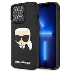 Karl Lagerfeld Kryt Karl Lagerfeld KLHCP13LKH3DBK Apple iPhone 13 Pro black hardcase 3D Rubber Karl`s Head