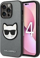 Karl Lagerfeld Kryt Karl Lagerfeld KLHCP14LSAPCHG Apple iPhone 14 Pro hardcase silver Saffiano Choupette Head Patch