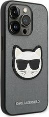 Karl Lagerfeld Kryt Karl Lagerfeld KLHCP14LSAPCHG Apple iPhone 14 Pro hardcase silver Saffiano Choupette Head Patch