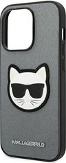 Karl Lagerfeld Kryt Karl Lagerfeld KLHCP14LSAPCHG Apple iPhone 14 Pro hardcase silver Saffiano Choupette Head Patch