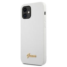 Guess Kryt Guess GUHCP12SLSLMGWH Apple iPhone 12 mini white hardcase Metal Logo Script