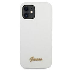 Guess Kryt Guess GUHCP12SLSLMGWH Apple iPhone 12 mini white hardcase Metal Logo Script