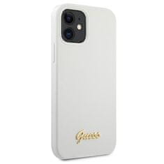 Guess Kryt Guess GUHCP12SLSLMGWH Apple iPhone 12 mini white hardcase Metal Logo Script