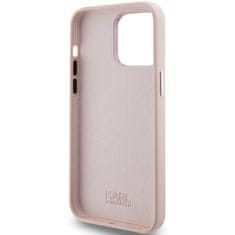 Karl Lagerfeld Kryt Karl Lagerfeld KLHCP15LSMHCNPP Apple iPhone 15 Pro Silicone Choupette Metal Pin pink