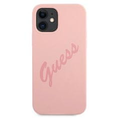 Guess Kryt Guess GUHCP12SLSVSPI Apple iPhone 12 mini pink hardcase Script Vintage