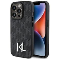 Karl Lagerfeld Kryt Karl Lagerfeld KLHCP15XPKLPKLK Apple iPhone 15 Pro Max hardcase Leather Monogram Hot Stamp Metal Logo black