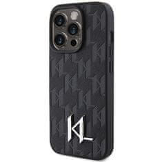 Karl Lagerfeld Kryt Karl Lagerfeld KLHCP15XPKLPKLK Apple iPhone 15 Pro Max hardcase Leather Monogram Hot Stamp Metal Logo black