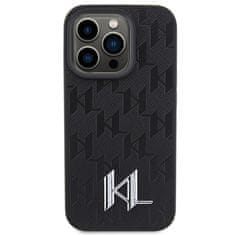 Karl Lagerfeld Kryt Karl Lagerfeld KLHCP15XPKLPKLK Apple iPhone 15 Pro Max hardcase Leather Monogram Hot Stamp Metal Logo black