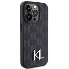 Karl Lagerfeld Kryt Karl Lagerfeld KLHCP15XPKLPKLK Apple iPhone 15 Pro Max hardcase Leather Monogram Hot Stamp Metal Logo black