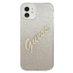 Guess Kryt Guess GUHCP12SPCUGLSGO Apple iPhone 12 mini gold hardcase Glitter Gradient Script