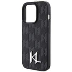 Karl Lagerfeld Kryt Karl Lagerfeld KLHCP15XPKLPKLK Apple iPhone 15 Pro Max hardcase Leather Monogram Hot Stamp Metal Logo black